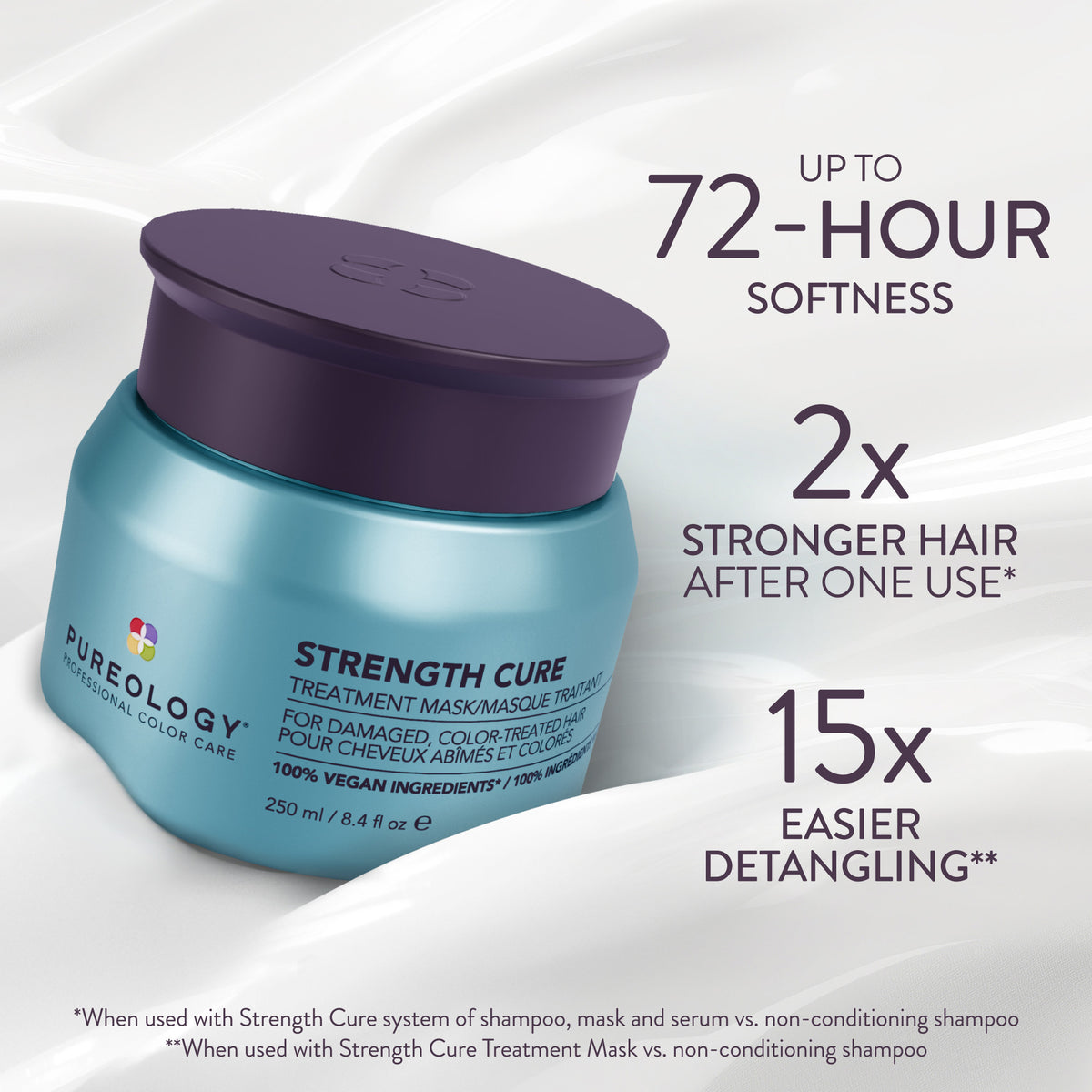 Pureology Strength Cure Restorative Hair Mask — key benefits