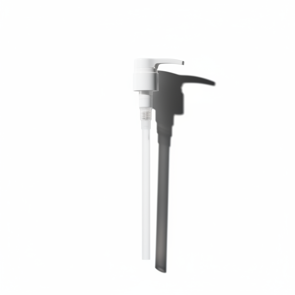 A white litre pump designed for dispensing hair care products.