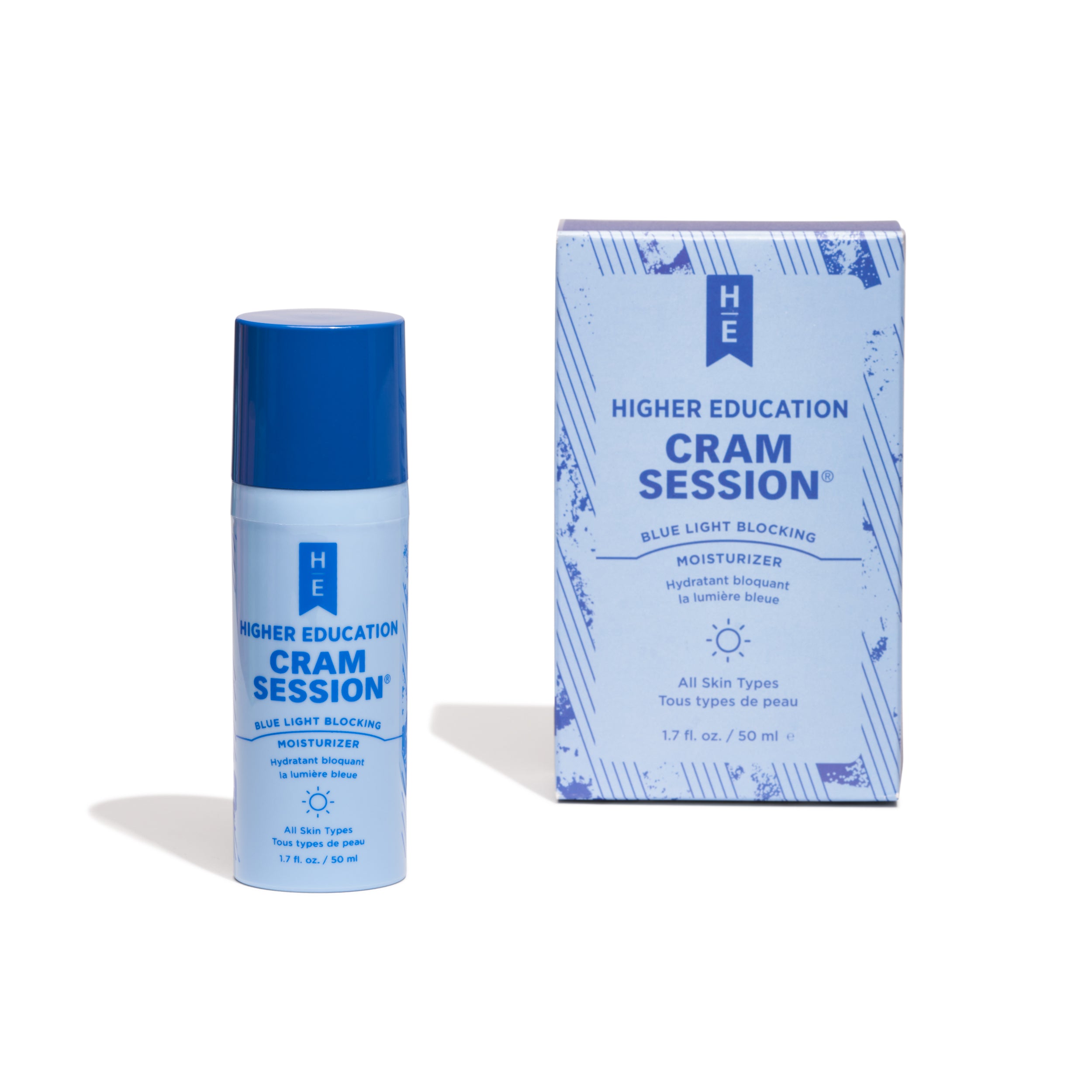 Cram Session Blue Light Blocking Moisturizer Higher Education Skincare Brush Salon