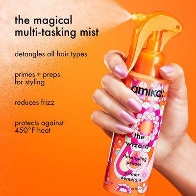Image of the wizard. text reads: "the magical multi-tasking mist. wizard detangles all hai