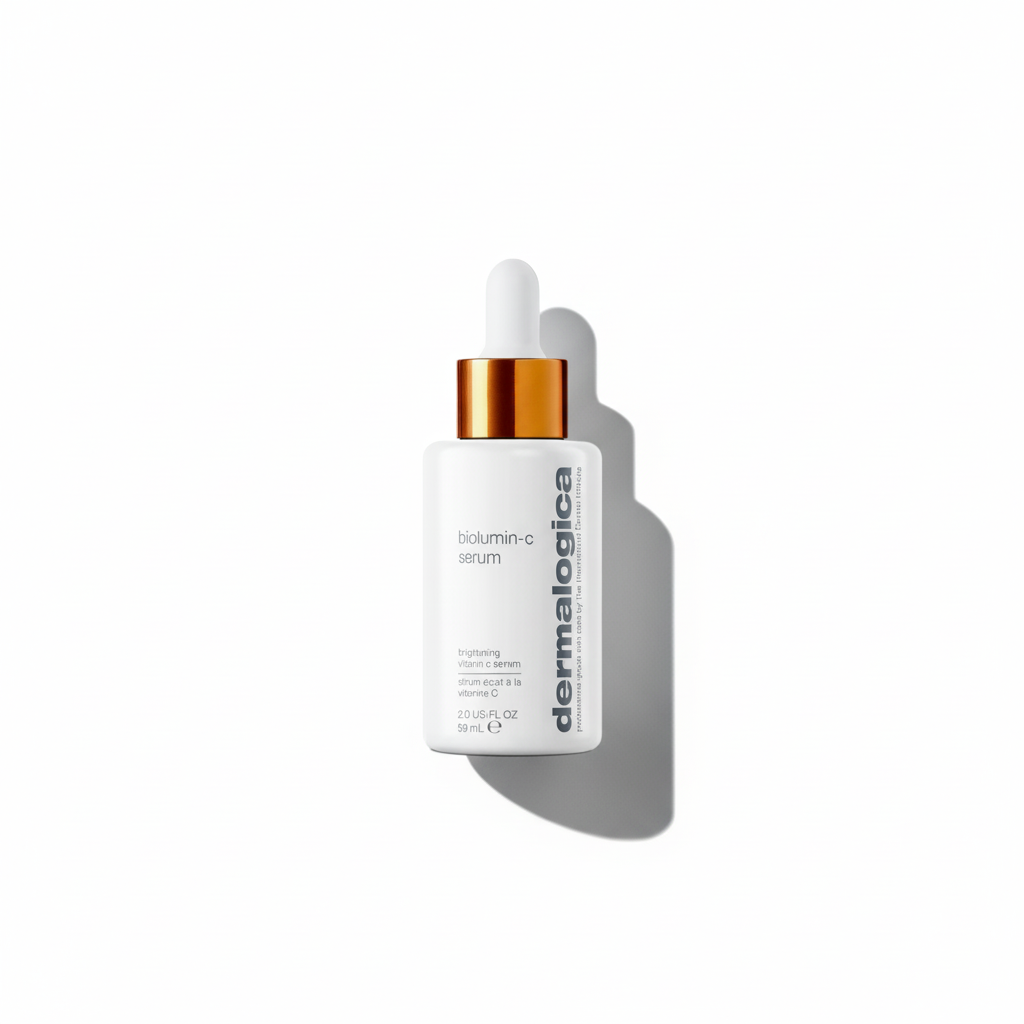 Dermalogica vitamin C serum bottle with dropper on a white background