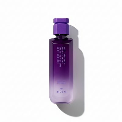 Purple bottle with a hexagonal cap on a white background