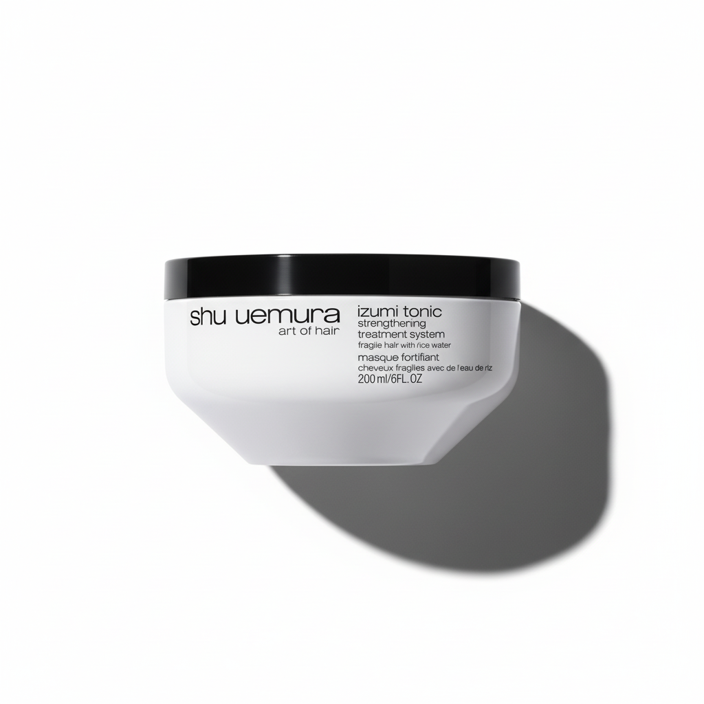 Shu Uemura hair treatment jar on a white background