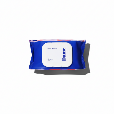 Pack of Damno body wipes on a white background