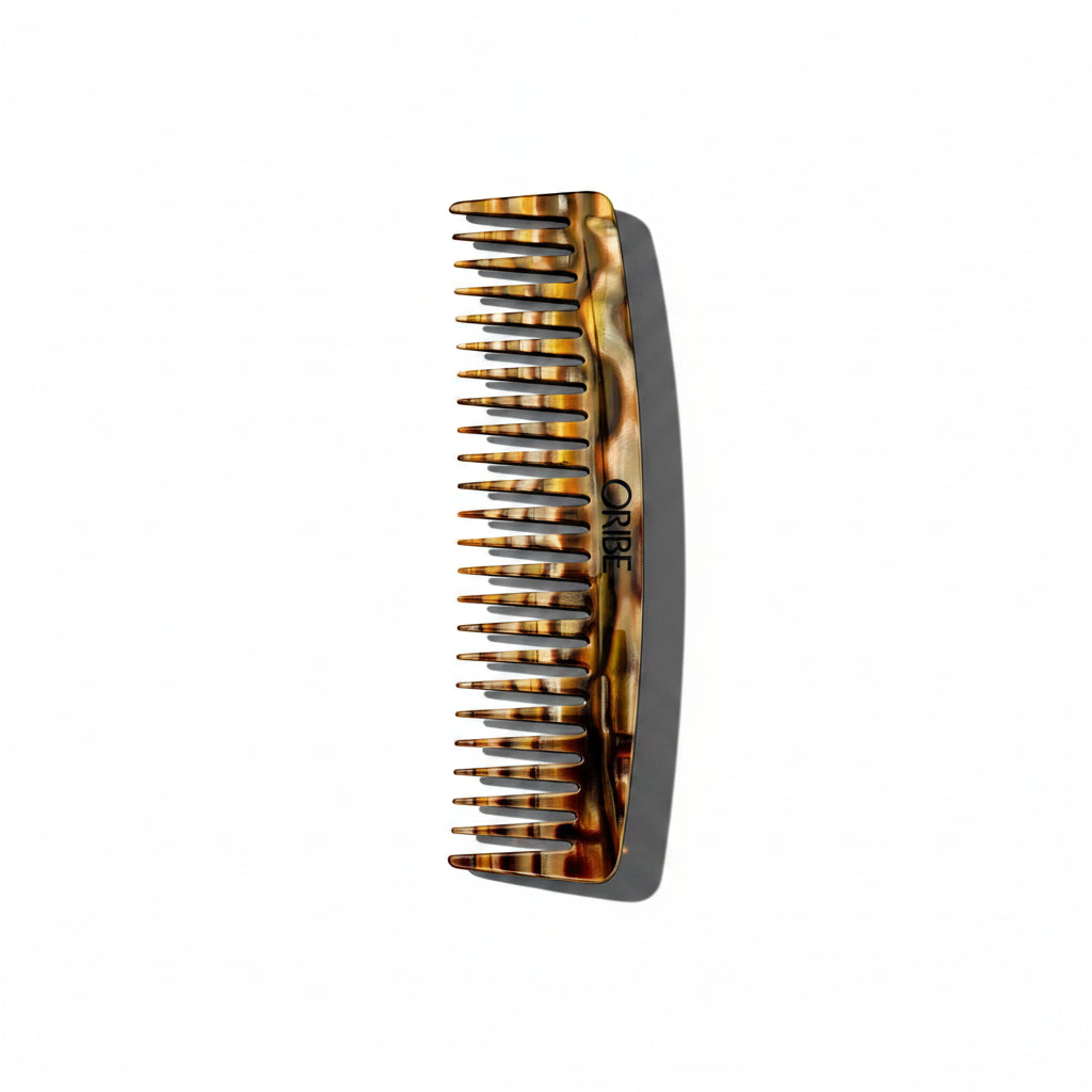 Tortoiseshell comb on a white background