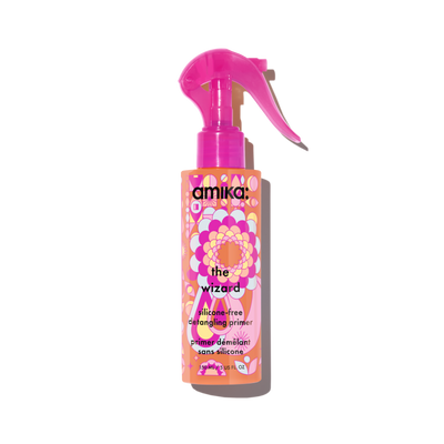 Amika the wizard silicone-free detangling primer. 150 ml / 5 US fl oz size bottle
