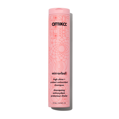 Amika mirrorball high shine + protect antioxidant shampoo in 275 ml / 9.2 fl oz bottle