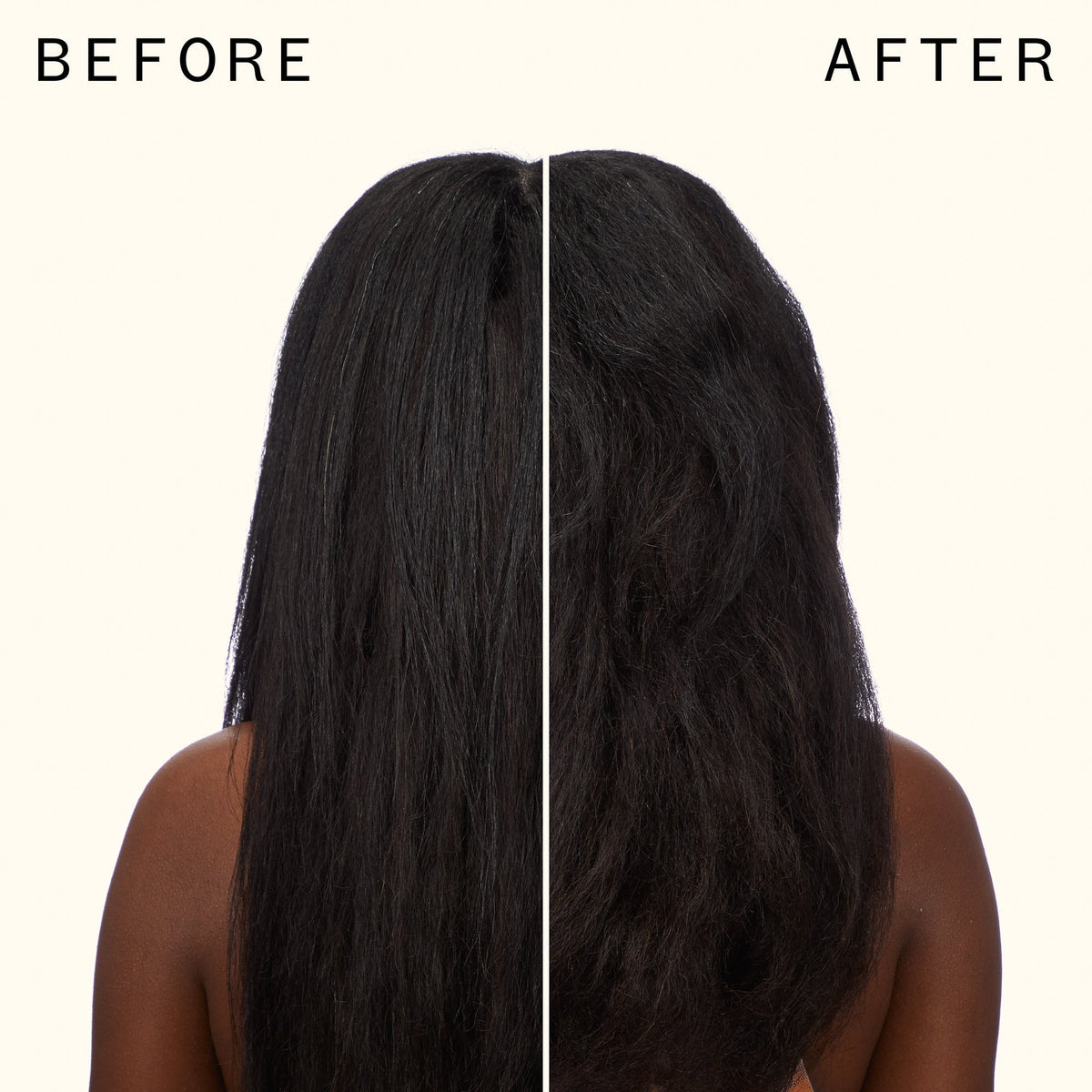 Before and after using hair blow dryer brush | Amika